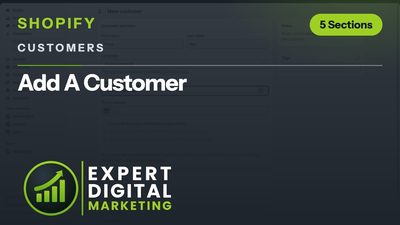 Title card for the Shopify admin video Add A Customer