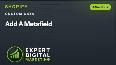 Title card for the Shopify admin video Add A Metafield