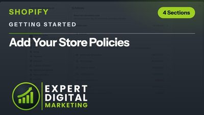 Title card for the Shopify admin video Add Your Store Policies