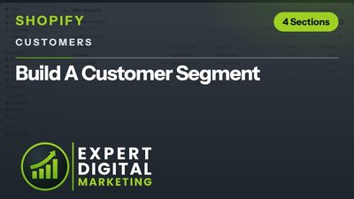 Title card for the Shopify admin video Build A Customer Segment