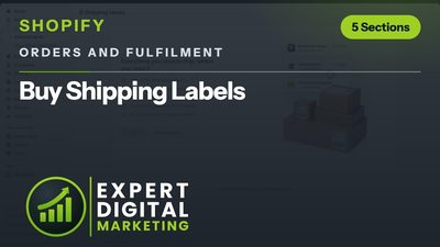 Title card for the Shopify admin video Buy Shipping Labels