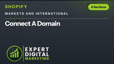Title card for the Shopify admin video Connect A Domain