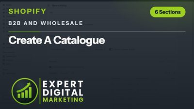 Title card for the Shopify admin video Create A Catalogue