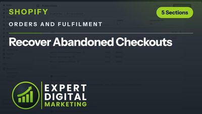 Title card for the Shopify admin video Recover Abandoned Checkouts