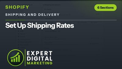 Title card for the Shopify admin video Set Up Shipping Rates