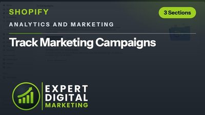Title card for the Shopify admin video Track Marketing Campaigns